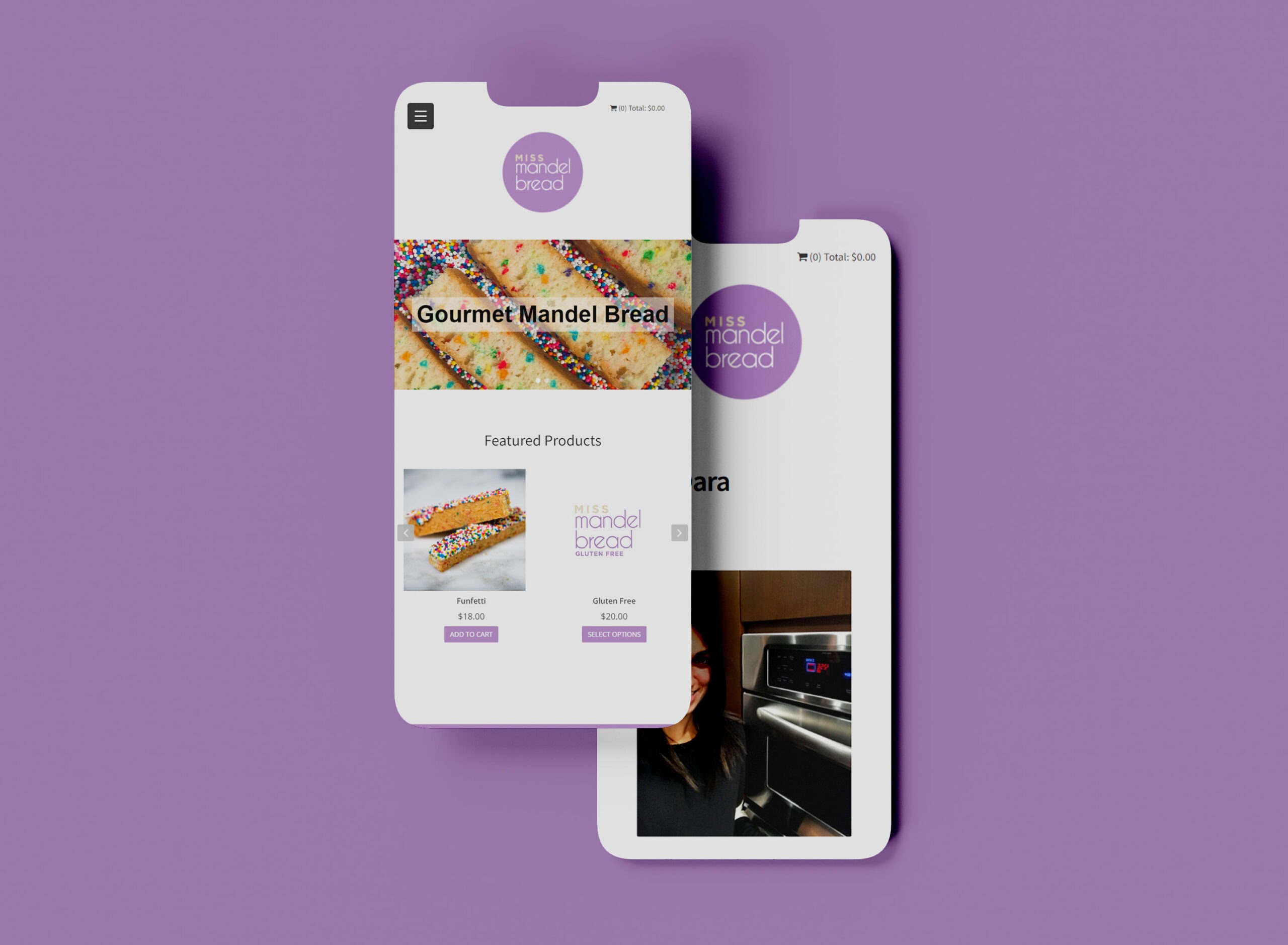 Miss Mandel Bread website on mobile devices