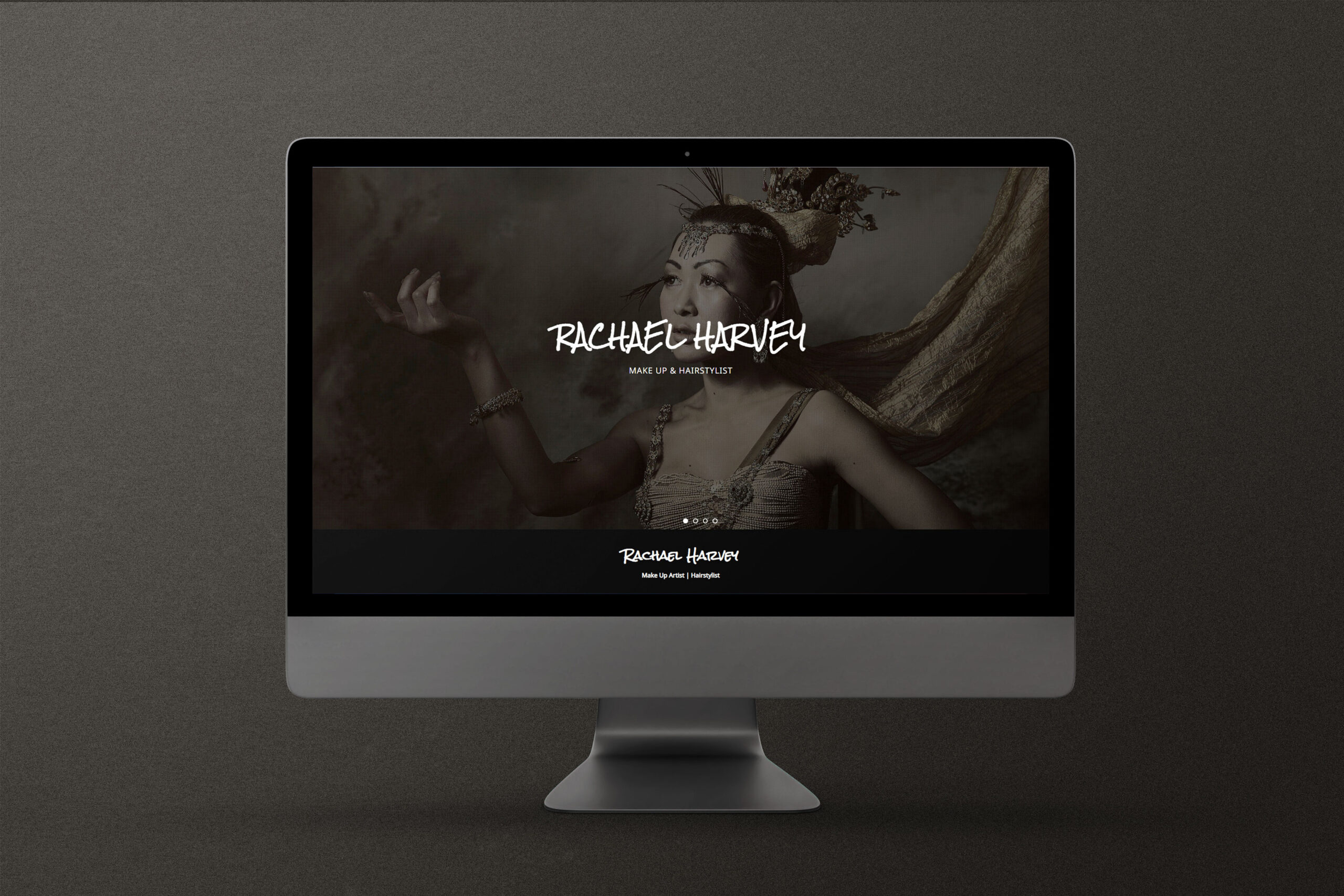 Rachael Harvey MUAH: Website on Desktop