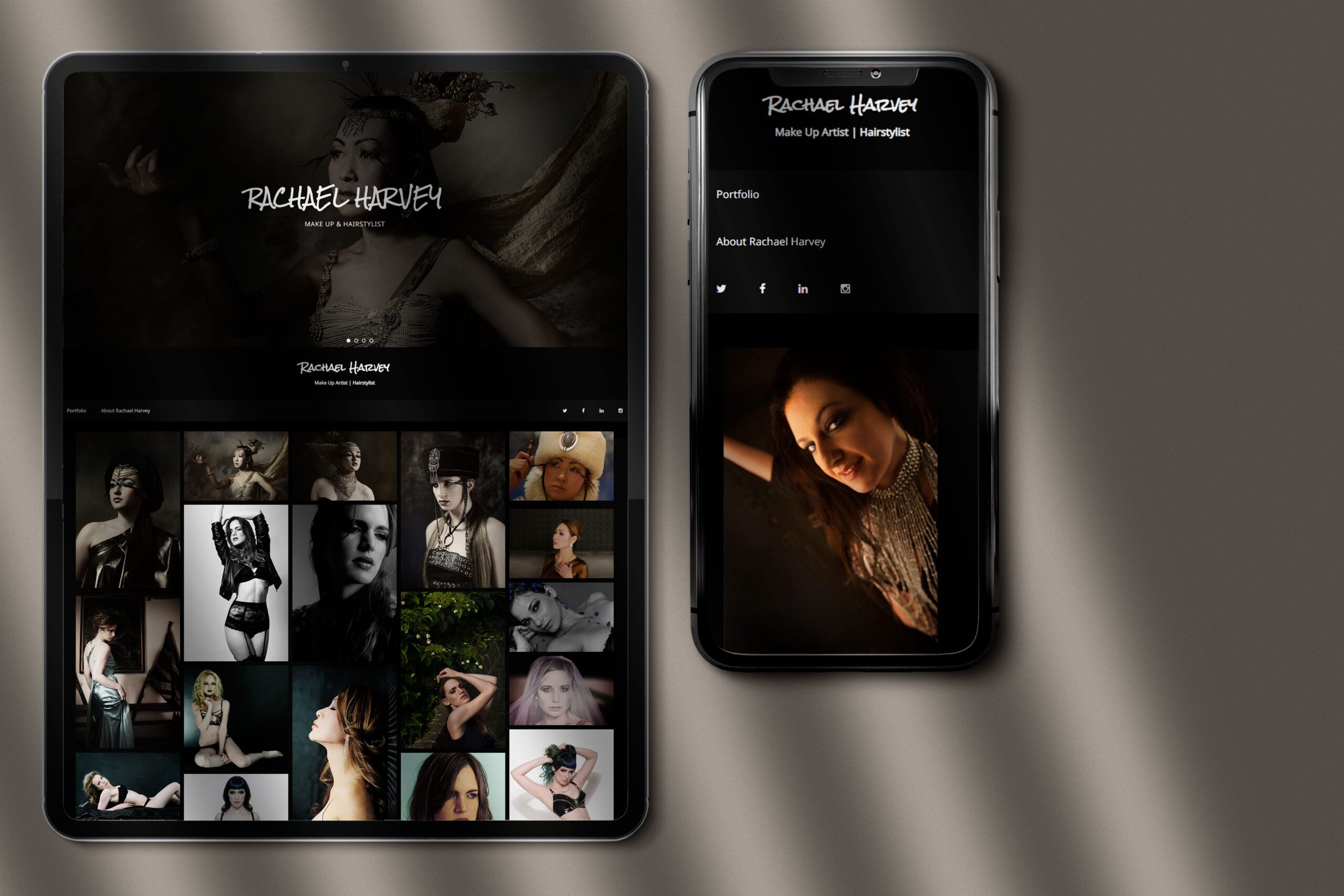 Rachael Harvey MUAH: Website on mobile devices